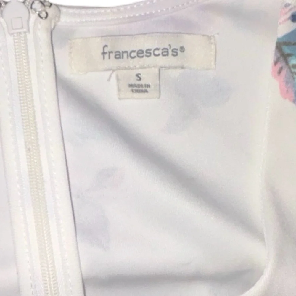 Francesca`s Romantic Floral Fit & Flare V-Neck Delicate Pleated Dress Sm… - Picture 6 of 7